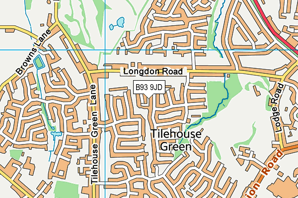 B93 9JD map - OS VectorMap District (Ordnance Survey)