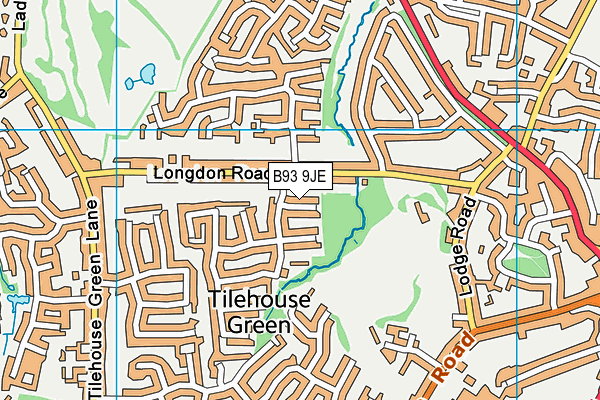 B93 9JE map - OS VectorMap District (Ordnance Survey)