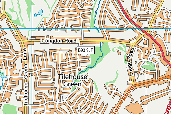 B93 9JF map - OS VectorMap District (Ordnance Survey)