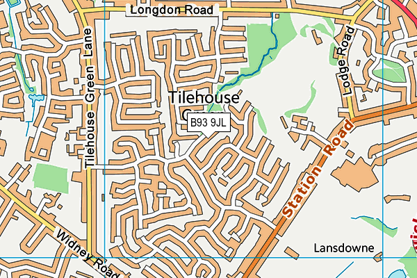 B93 9JL map - OS VectorMap District (Ordnance Survey)