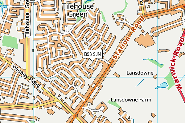 B93 9JN map - OS VectorMap District (Ordnance Survey)