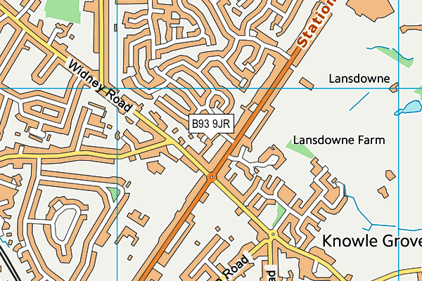 B93 9JR map - OS VectorMap District (Ordnance Survey)