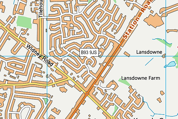 B93 9JS map - OS VectorMap District (Ordnance Survey)