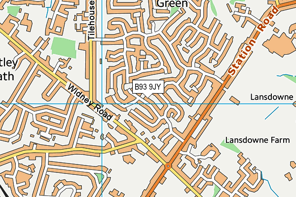 B93 9JY map - OS VectorMap District (Ordnance Survey)