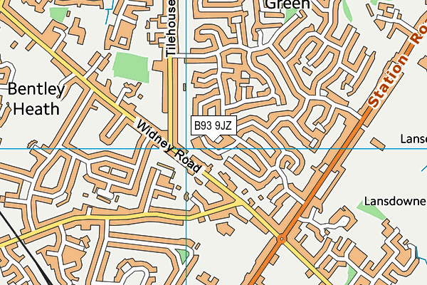 B93 9JZ map - OS VectorMap District (Ordnance Survey)
