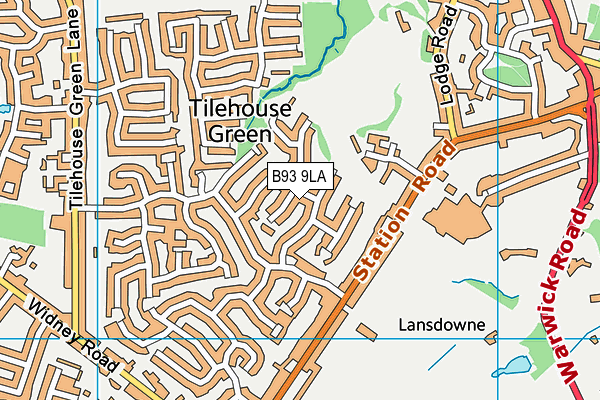 B93 9LA map - OS VectorMap District (Ordnance Survey)