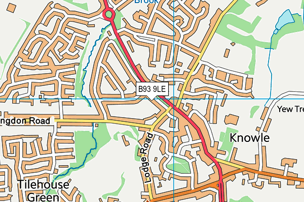 B93 9LE map - OS VectorMap District (Ordnance Survey)