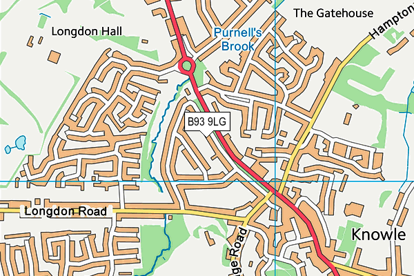 B93 9LG map - OS VectorMap District (Ordnance Survey)