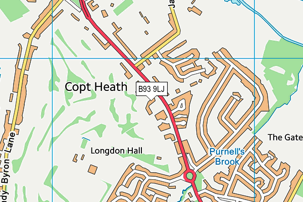 B93 9LJ map - OS VectorMap District (Ordnance Survey)