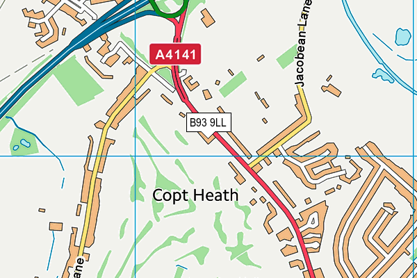 B93 9LL map - OS VectorMap District (Ordnance Survey)