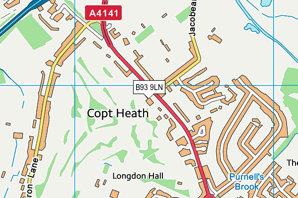 B93 9LN map - OS VectorMap District (Ordnance Survey)