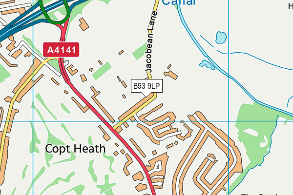 B93 9LP map - OS VectorMap District (Ordnance Survey)