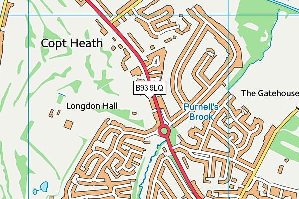 B93 9LQ map - OS VectorMap District (Ordnance Survey)