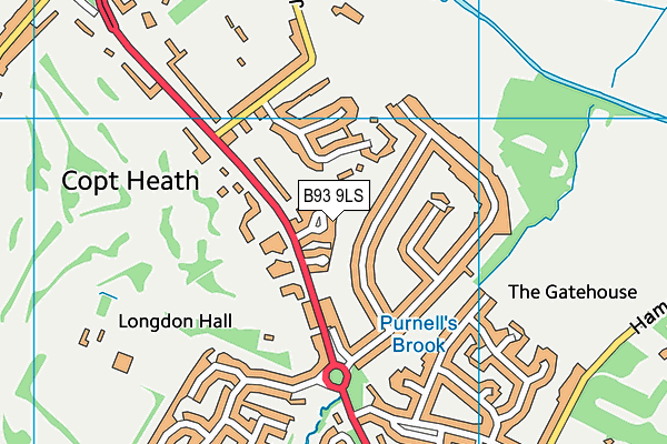 B93 9LS map - OS VectorMap District (Ordnance Survey)