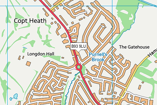 B93 9LU map - OS VectorMap District (Ordnance Survey)