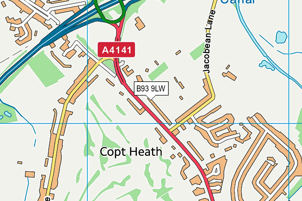 B93 9LW map - OS VectorMap District (Ordnance Survey)