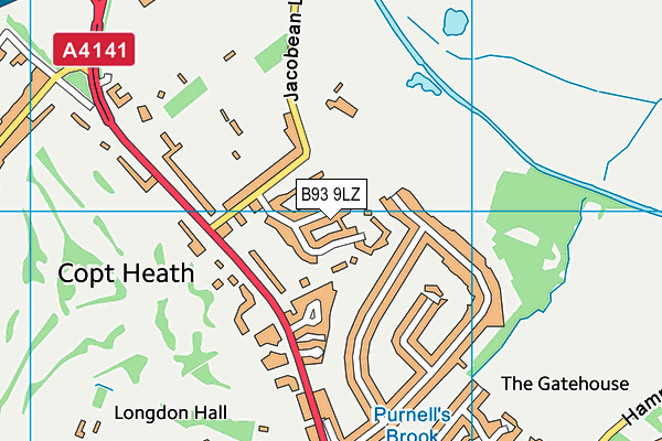 B93 9LZ map - OS VectorMap District (Ordnance Survey)