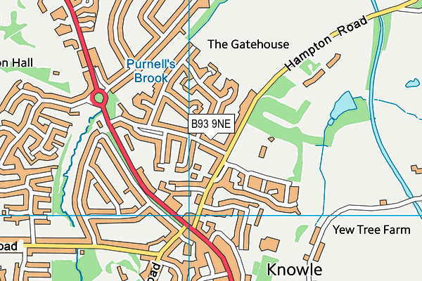 B93 9NE map - OS VectorMap District (Ordnance Survey)