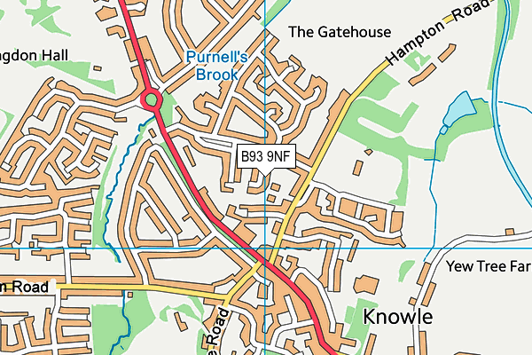 B93 9NF map - OS VectorMap District (Ordnance Survey)