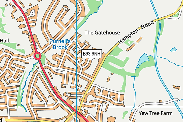 B93 9NH map - OS VectorMap District (Ordnance Survey)