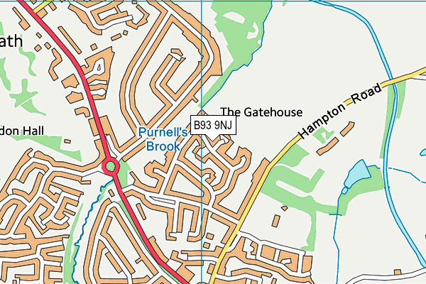 B93 9NJ map - OS VectorMap District (Ordnance Survey)