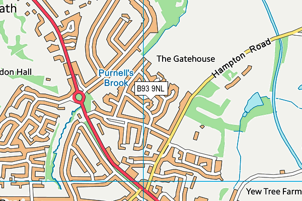 B93 9NL map - OS VectorMap District (Ordnance Survey)