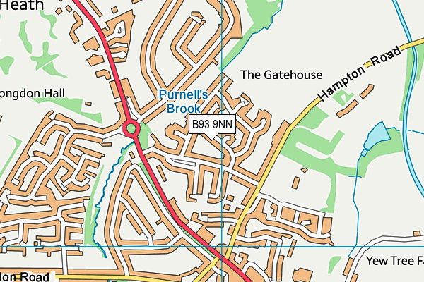 B93 9NN map - OS VectorMap District (Ordnance Survey)