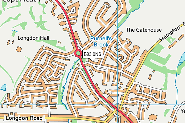 B93 9NS map - OS VectorMap District (Ordnance Survey)