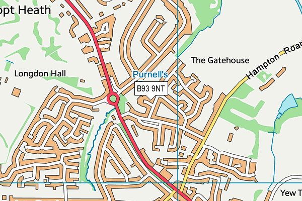 B93 9NT map - OS VectorMap District (Ordnance Survey)