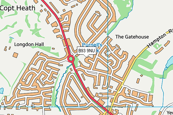 B93 9NU map - OS VectorMap District (Ordnance Survey)