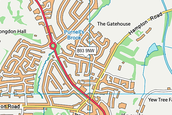 B93 9NW map - OS VectorMap District (Ordnance Survey)