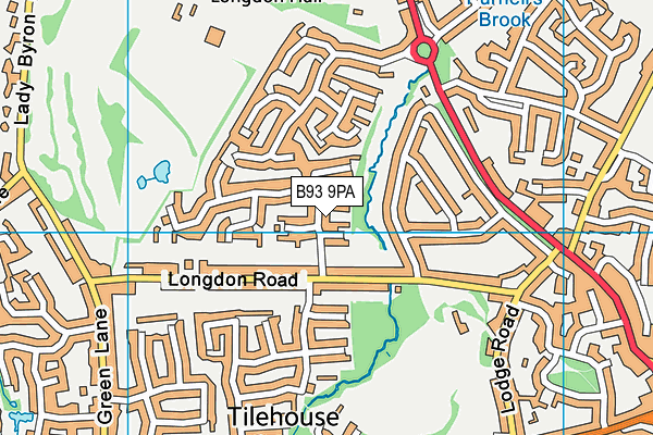 B93 9PA map - OS VectorMap District (Ordnance Survey)