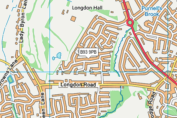 B93 9PB map - OS VectorMap District (Ordnance Survey)