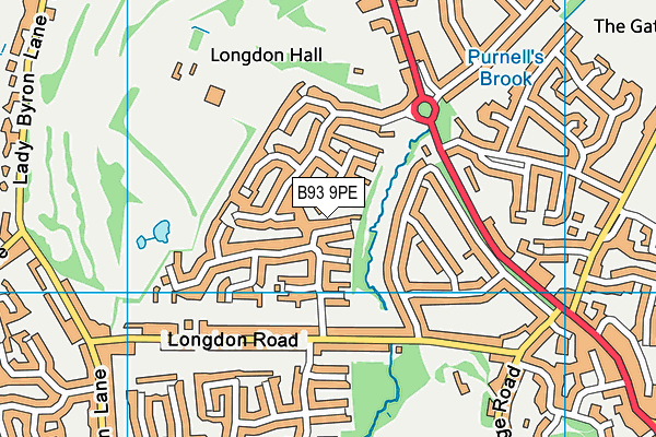 B93 9PE map - OS VectorMap District (Ordnance Survey)