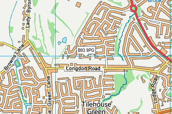 B93 9PG map - OS VectorMap District (Ordnance Survey)