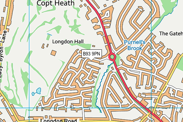 B93 9PN map - OS VectorMap District (Ordnance Survey)