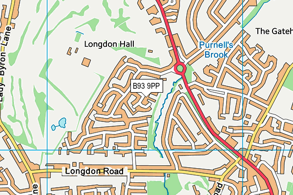 B93 9PP map - OS VectorMap District (Ordnance Survey)