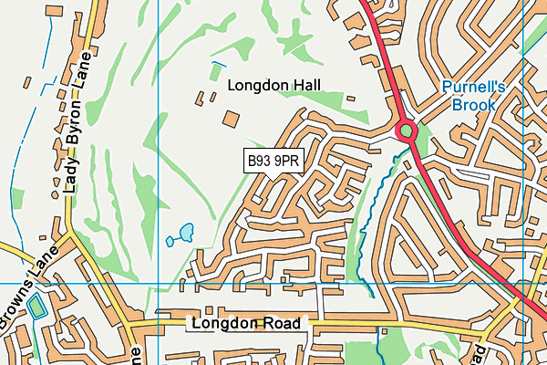 B93 9PR map - OS VectorMap District (Ordnance Survey)