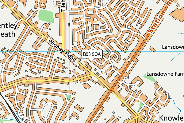 B93 9QA map - OS VectorMap District (Ordnance Survey)
