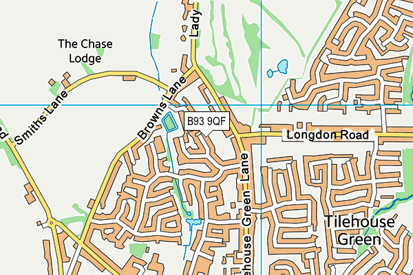 B93 9QF map - OS VectorMap District (Ordnance Survey)