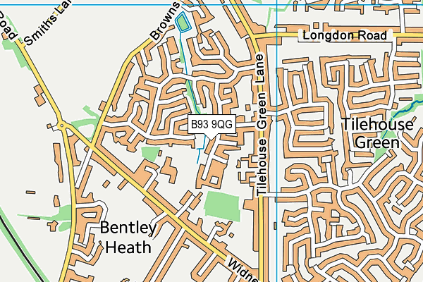 B93 9QG map - OS VectorMap District (Ordnance Survey)