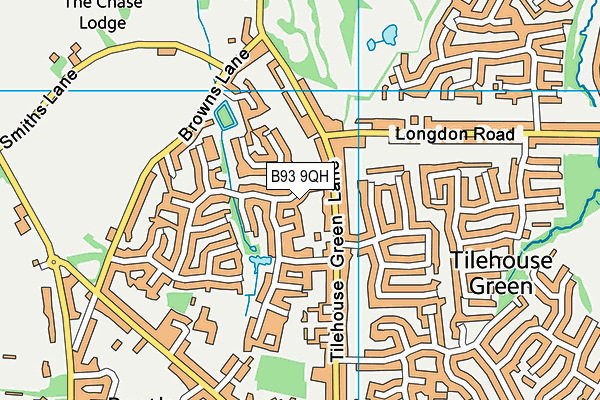 B93 9QH map - OS VectorMap District (Ordnance Survey)