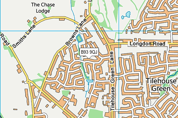 B93 9QJ map - OS VectorMap District (Ordnance Survey)