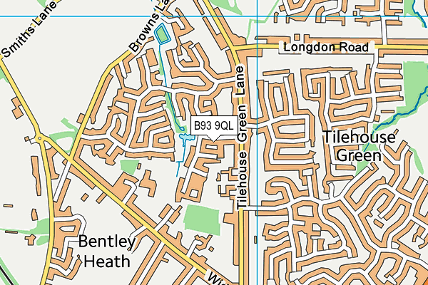 B93 9QL map - OS VectorMap District (Ordnance Survey)