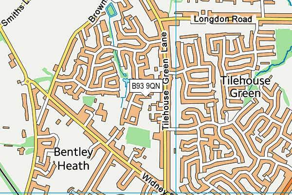 B93 9QN map - OS VectorMap District (Ordnance Survey)