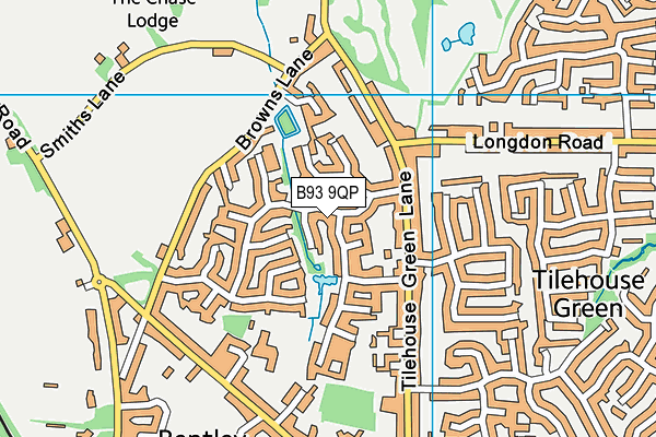 B93 9QP map - OS VectorMap District (Ordnance Survey)
