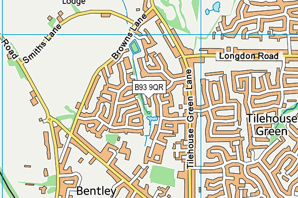 B93 9QR map - OS VectorMap District (Ordnance Survey)