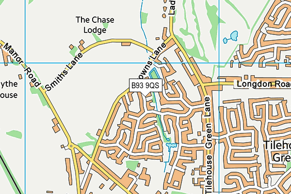 B93 9QS map - OS VectorMap District (Ordnance Survey)