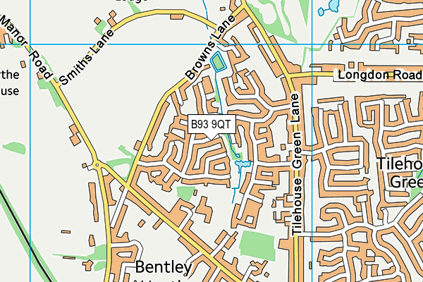 B93 9QT map - OS VectorMap District (Ordnance Survey)