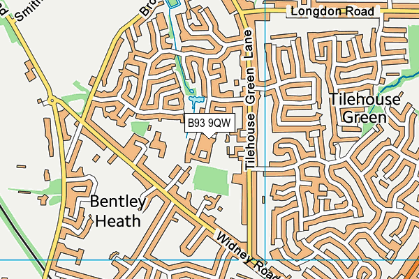 B93 9QW map - OS VectorMap District (Ordnance Survey)